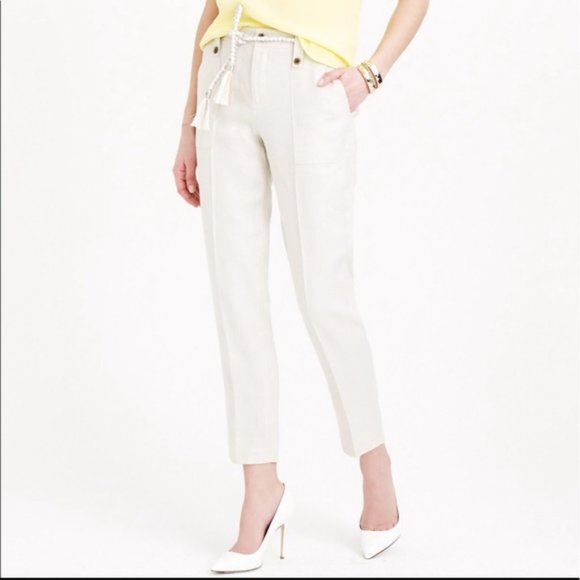 J. Crew Pants - J. Crew Garden Pants 100% Linen White